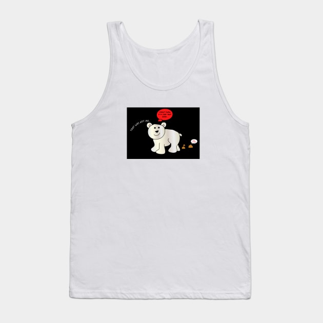 Cute Lying Polar Bear Cub Tank Top by Abby Anime